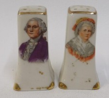 Vintage George Martha Washington Patriotic Salt Pepper Shaker Set