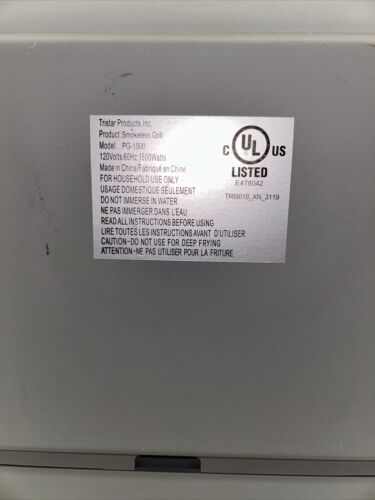 Power Smokeless Indoor Grill PG-1500 Hauptbasis Ersatz Brandneu - Bild 4 von 4