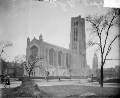 Rockefeller Chapel Designed By Architect Bertram Goodhue Looking  - Old Photo
