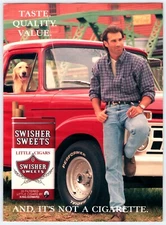 1996 RUGGED YOUNG MAN SWISHER SWEETS LITTLE CIGARS 8"X11" Magazine Ad 90's BAS21