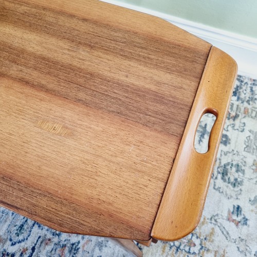 Mid Century Small Side Coffee Table With Shelf & Handles Foldable Vintage 60's - Picture 16 of 20