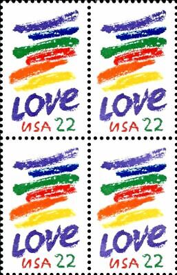 1985 LOVE MNH Block 4x22¢ STAMPS #2143 Corita Kent Rainbow Swash Boston Gas Tank | eBay
