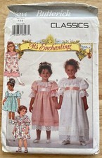 Butterick Pattern 3214 Flower Girl Dress Puff Sleeves Two Lengths Size 1-2-3