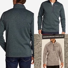 Eddie Bauer Men's Top Fleece Pullover Sweater Radiator 1/4 Zip soft light XL XXL