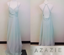 Azazie Racerback Aline Formal Dress Women's 10 Baby Blue Bridesmaid Dress #J3361