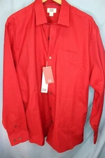NWT Cutter & Buck Mens Size XL Dress Shirt RED Chest Pocket Long Sleeve