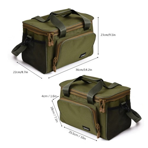 Fishing Tackle Bag Portable Multifunctional Canvas Fishing Shoulder Bag Fishing - Picture 2 of 13