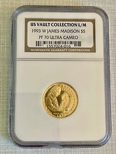 USA 1993 James Madison & Bill of Right $5 Gold NGC PF70 ULTRA CAMEO Sku# 6779