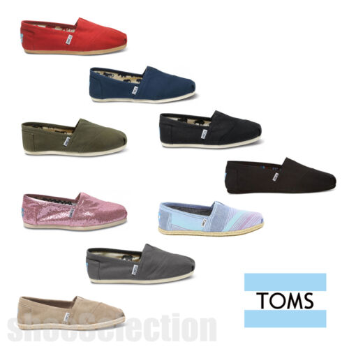 tryllekunstner Overveje Vedhæftet fil TOMS WOMEN'S Classic All Colors Canvas Slip On Shoes 100% Authentic NEW IN  BOX | eBay