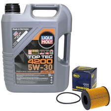 Motoröl Set 5W-30 5 Liter + Ölfilter SH4035P für Citroen C4 Mini Peugeot Toyota 