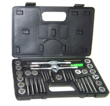 40pc Tap and Die Set Standard Thread Renewing Tapping Threading Chasing tool SAE