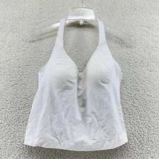 Bali #3008 Halter Tank Top Wired Padded Bra Adj White 36 38 B C D DD