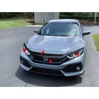 Front Grille Chrome Delete Blackout Wrap Cover For Honda Civic 10th Glossy Black