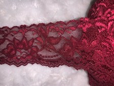 12.25 yards brick red Rust Stretch sewing Lace lingerie 2.25-" wide
