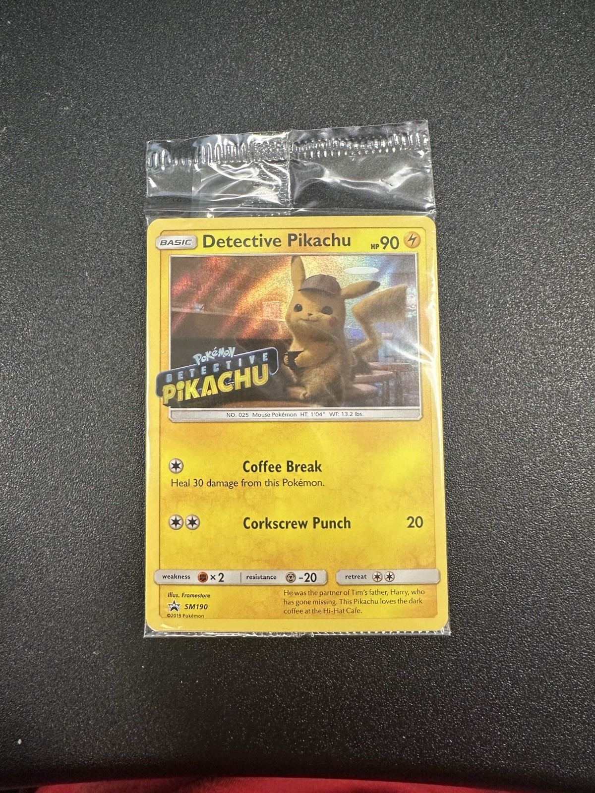 Pokemon Sealed Detective Pikachu Holo Foil Promo Card SM190 Stamped