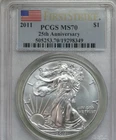 2011 Silver Eagle  First Strike (Flag Label)  PCGS MS70  (8349)