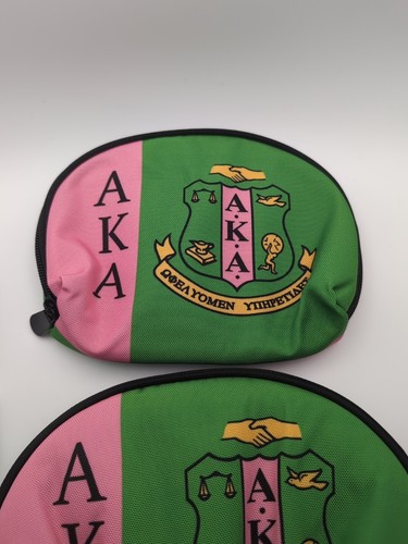 Alpha Kappa Alpha 2 Pcs Cosmetic Bags Travel Makeup Bag Portable Clutch - Picture 2 of 8