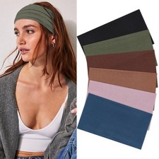 6 Pcs Wide Headbands for Women Fashion Headband Stretch Turban Boho Head Bands H