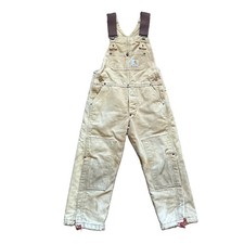 Vintage Carhartt Bib Overalls Youth S 6-8 Double Knee Insulated USA 90s BQ626
