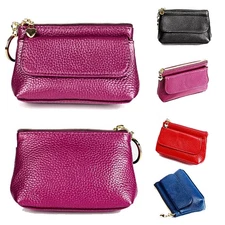 Ladies Mini Coin Purse for Women Genuine Leather Small Zipper Coin Wallet Pouch