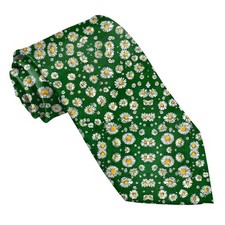 Ties for Men Necktie Cotton Printed Floral Ties Formal Classic Neck At8-green
