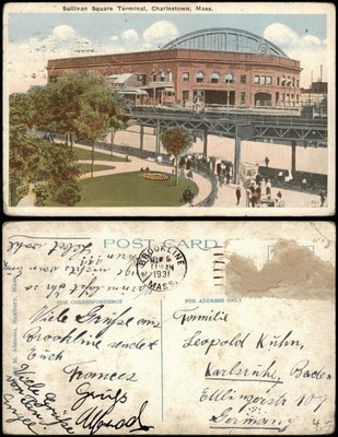 Postcard Charlestown Sullivan Square Terminal, Charlestown, Mass. 1931