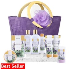 Gift Baskets for Women, Spa Gifts for Women - 10pcs Lavender Bath and Body Se...