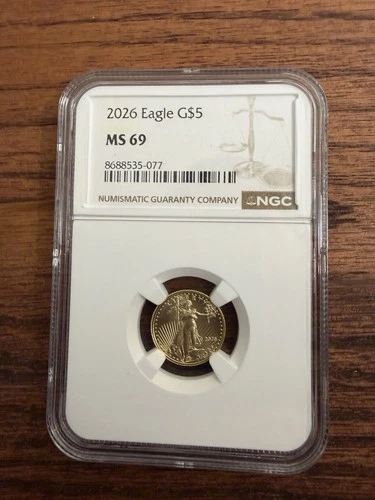2026 Liberty Eagle G$5 - MS69 NGC - 1/10th Oz Fine Gold Cheapest On EBAY