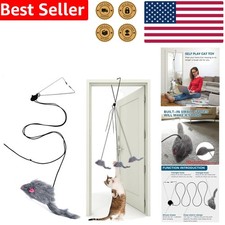Interactive Hanging Cat Feather Toy, Retractable Teaser Wand Kitten Play