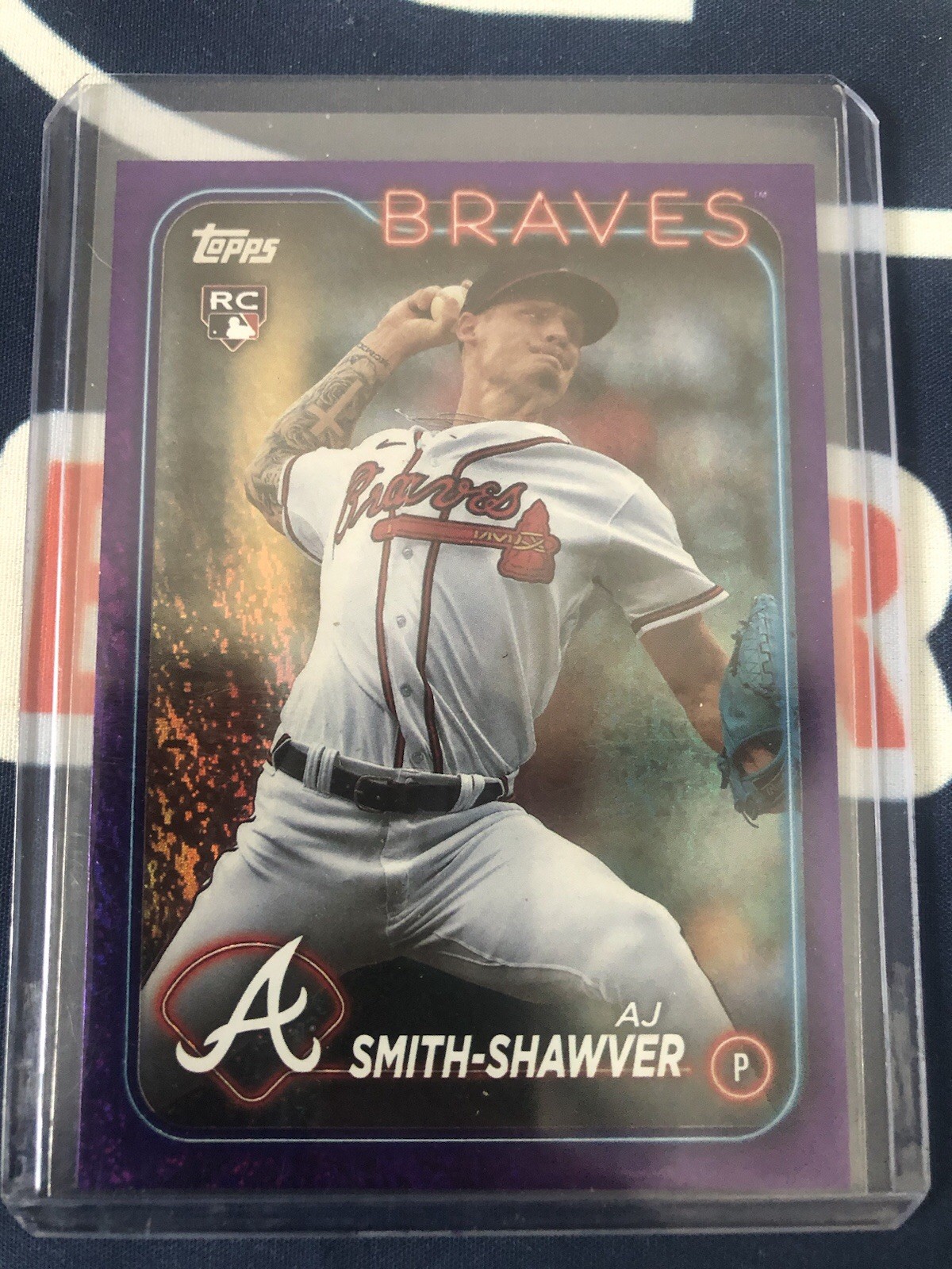 AJ Smith Shawver 2024 Topps 117 Purple Shimmer /799 Rookie