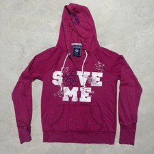 Victoria's Secret VS PINK Graphic Hoodie SAVE ME Pullover V Neck Y2K Women?s M