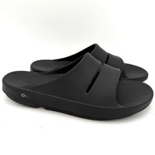 OOFOS OOAHHS Men's Black Slides Slip On Sandals Size 14