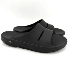 OOFOS OOAHHS Men's Black Slides Slip On Sandals Size 14