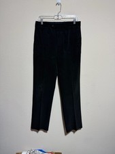 Authentic Prada Men's Black Flat Front Tailored Trousers