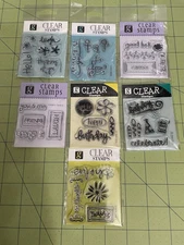 Studio G Acrylic Cling Stamp Lot 7 Packages Birthday Friends Hello Good Luck