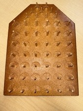 VTG Wooden Sewing Thread Bobbin Rack Spool Holder Wall Mount 51 Pegs Storage