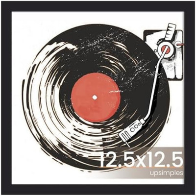 Vinyl Frame Record Frames for the Wall Display Album Covers, Wood 12.5x12.5
