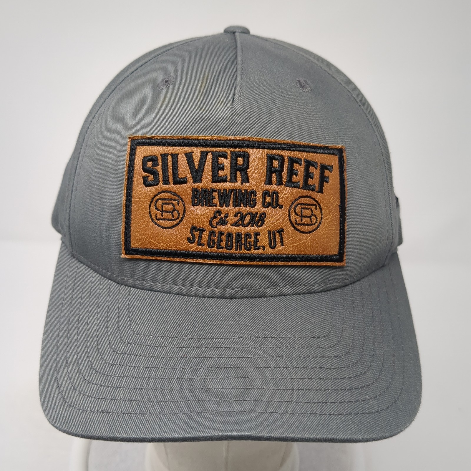 Silver Reef Brewing Co Patch Snapback Hat Gray On… - image 2
