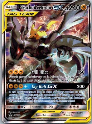 📈 PIKACHU & ZEKROM GX TAG TEAM ~POKEMON Black Star PROMO