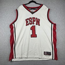 Vintage 1979 ESPN Basketball Jersey #1 Men’s 2XL White/Red Official Equipment