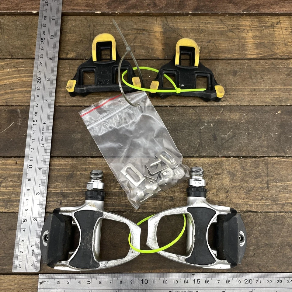 Shimano Ultegra PD-6610 Road Bike Pedals RD2-C Yellow Cleats Bolts Japan - Image 2 of 4