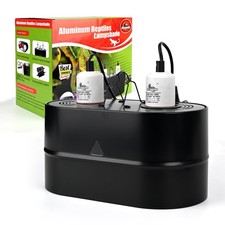 Dual Reptile Light Fixture Deep Dome Max 150W UV Lamp Cap Independent Switch