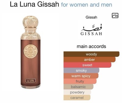 La Luna By Gissah Unisex Perfume Woody Amber Sweet Smoky Warm Spicy Notes