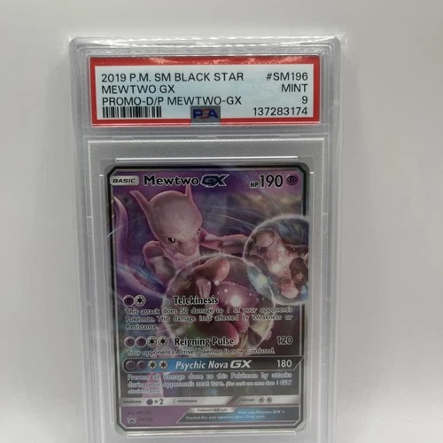 Pokémon Mewtwo GX SM196 Black Star Promo 2019 Detective Pikachu TCG Card PSA 10