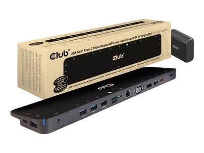 Club 3D USB Gen1 Typ-C Triple Display DP1.4 Alt Mode Smart PD3.0 CSV-1565