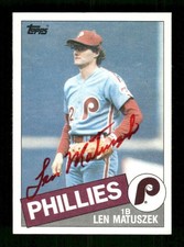 1985 Topps 688 Len Matuszek signed auto autograph  crisp red sharpie ASC BXCP58