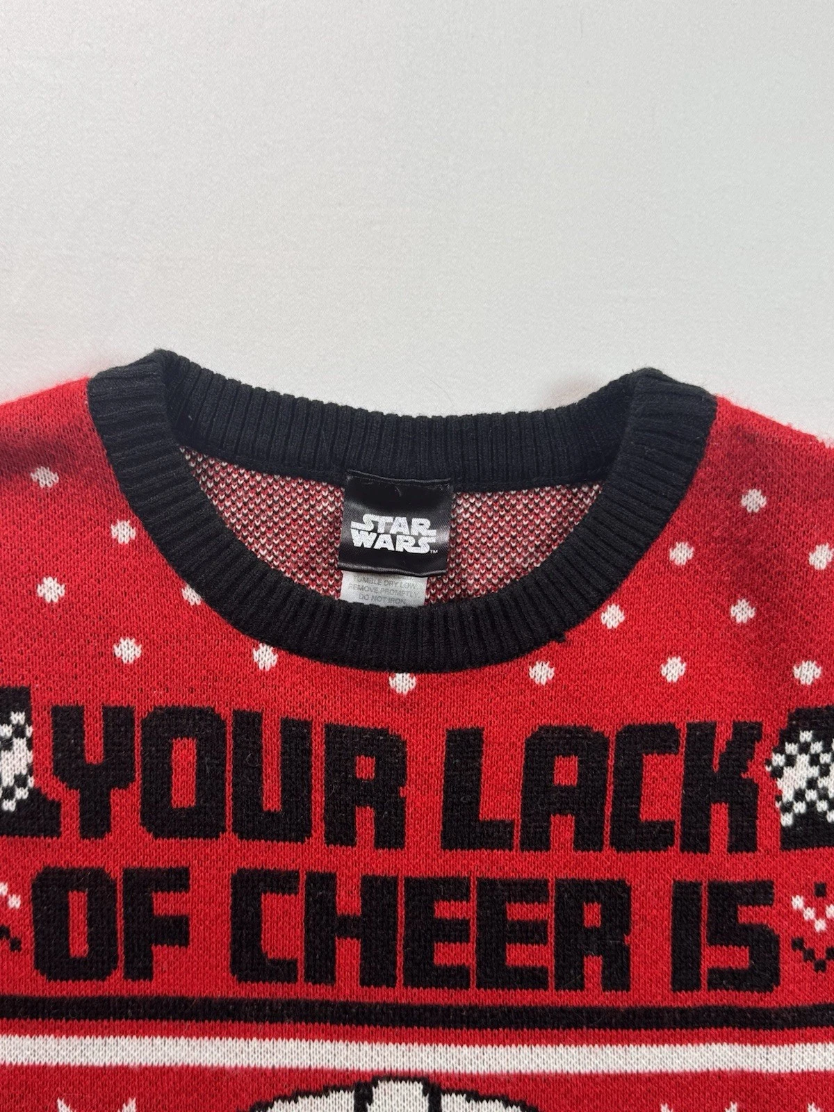 STAR WARS Ugly Christmas Pullover Sweater Darth Vader Adult L Black/Red/Gray