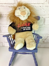 Vintage DARE Lion Plush Stuffed 13" Black T-Shirt
