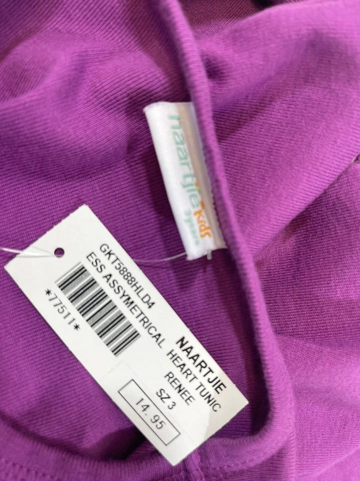 Top túnica corazón asimétrico manga larga púrpura Naartjie talla 3 Foto 3 de 3