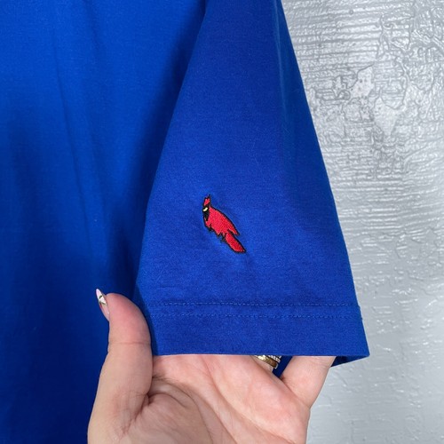 Peter Millar Men L Blue Cardinal Embroidery Polo Shirt 100% Cotton Short Sleeve - Picture 4 of 10